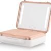 Box Matte Black - Large Makeup Bag with LED Light Up Mirror - Quilted Metallic V