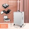 FAHKNS Aluminum Trolley Makeup Train Case with LED Light Professional Cosmetic 2