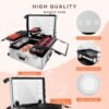 FAHKNS Aluminum Trolley Makeup Train Case with LED Light Professional Cosmetic 2