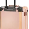 Medium Makeup Train Case with Code Lock, Lighted Mirror, Speaker Travel Cosmetic