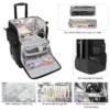 Large Makeup Train Case with Makeup Travel Bag and 4 Clear Makeup Bags for Hairs
