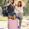 Lorvain Rolling Makeup Train Case with Lighted Mirror, 24 inch Large Make up Cos