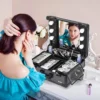 Kemier Makeup Case,Professional Artist Studio Cosmetic Train Table w/4 Rolling W