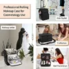 Large Makeup Train Case with Makeup Travel Bag and 4 Clear Makeup Bags for Hairs