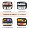 Large Makeup Train Case with Makeup Travel Bag and 4 Clear Makeup Bags for Hairs