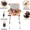 Medium Makeup Train Case with Code Lock, Lighted Mirror, Speaker Travel Cosmetic