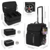 Large Makeup Train Case with Makeup Travel Bag and 4 Clear Makeup Bags for Hairs