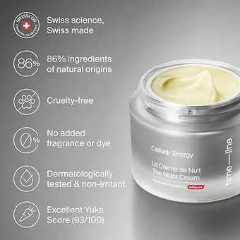 The Night Cream powered by Mitopure Urolithin A Helps skin regenerates overnight
