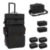 Large Makeup Train Case with Makeup Travel Bag and 4 Clear Makeup Bags for Hairs