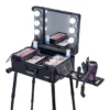 Kemier Makeup Case,Professional Artist Studio Cosmetic Train Table w/4 Rolling W