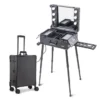 Kemier Makeup Case,Professional Artist Studio Cosmetic Train Table w/4 Rolling W