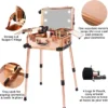 Medium Makeup Train Case with Code Lock, Lighted Mirror, Speaker Travel Cosmetic