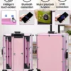 Lorvain Rolling Makeup Train Case with Lighted Mirror, 24 inch Large Make up Cos